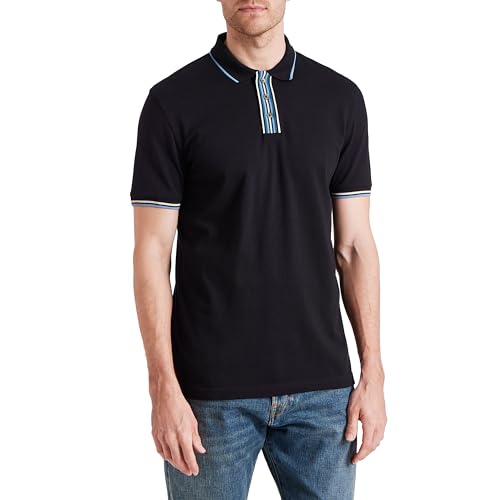 PS Paul Smith Men's Strip Short Sleeve Polo, Black, X-Small at